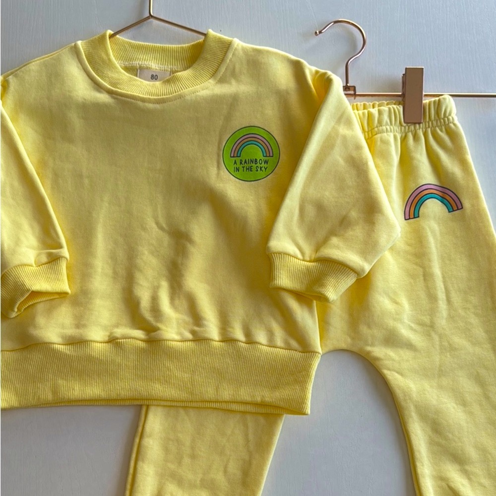 Yellow Kids Sweatshirt and Pants Set